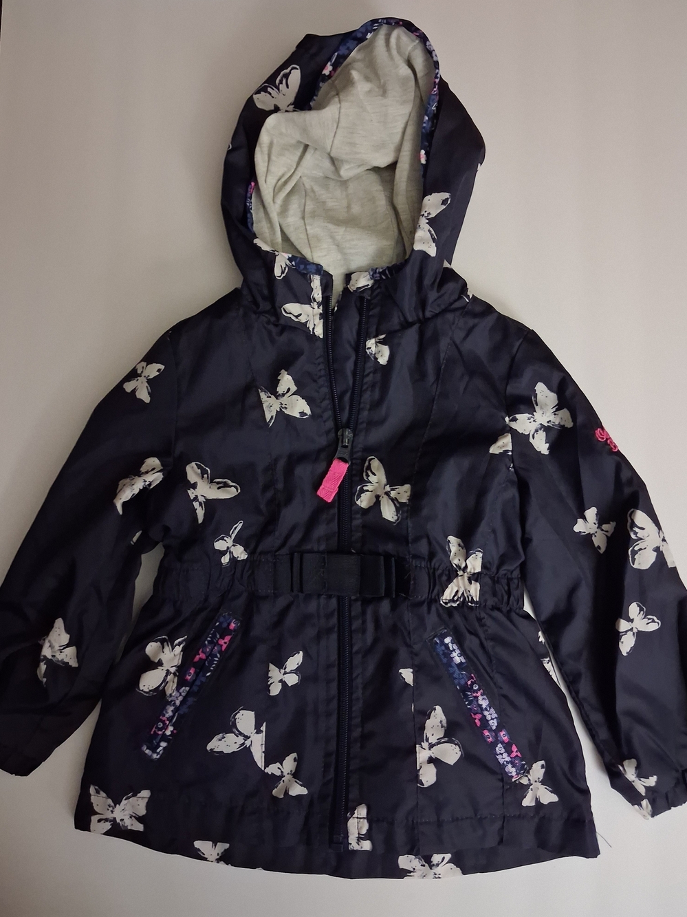 OshKosh B'gosh Navy Butterfly Hooded Raincoat